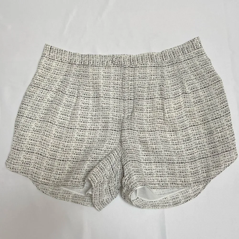 Haute Hippie Silk White and Black Shorts